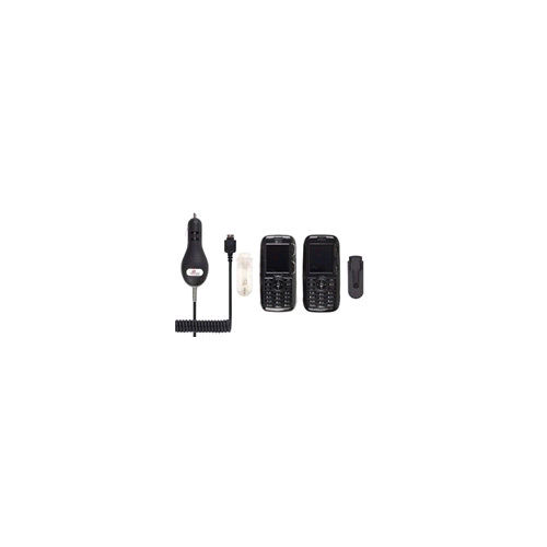 Black/Clear Snap-on Case & Car Charger for LG Scoop Rumor AX260 LX260