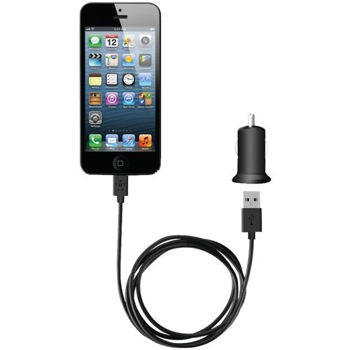 BELKIN F8J090bt04-BLK 2.1-Amp Micro Car Charger Bundle with Lightning(TM) Cable