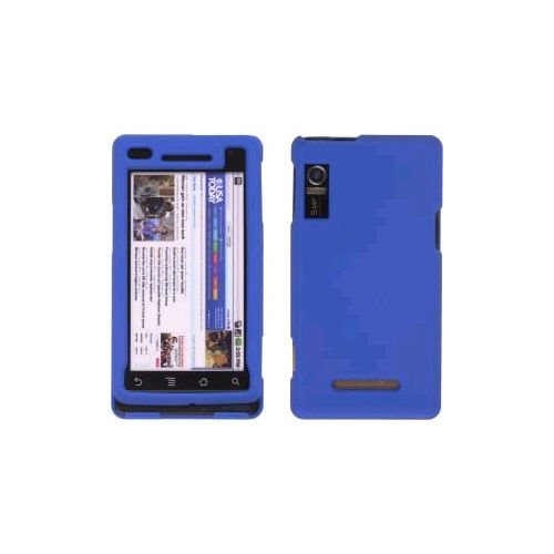 Rubberized Snap On Case for Motorola Droid A855, Milestone A854 - Blue