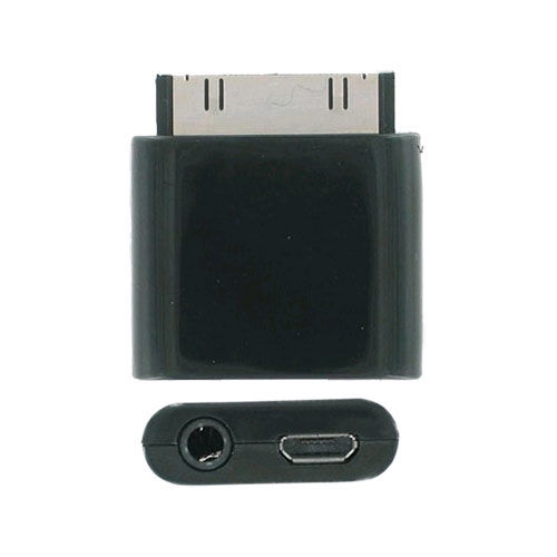 SellNet Micro USB Line Out Adapter for iPhone 3/3S 4/4S iPad 1/2/3 iPod, (Black)