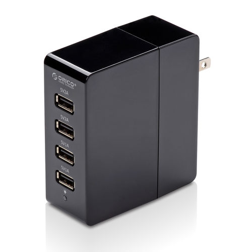 ORICO DCA-4U 4 port Travel Wall Charger for Apple iPad 2/New iPad 3/iPhone 5/4s/4/3Gs/Samsung Note Black