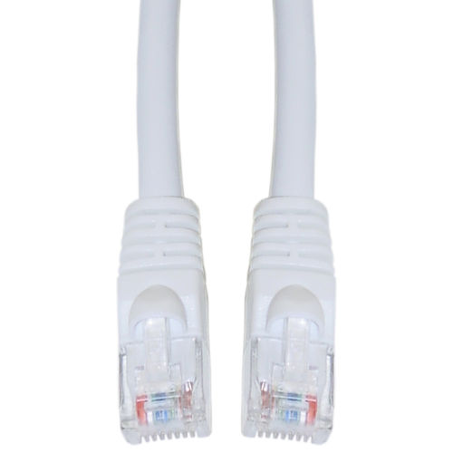 Cat 5e White Ethernet Patch Cable, Snagless / Molded Boot, 75 foot