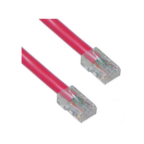 Cat 5e Red Ethernet Patch Cable, Bootless, 7 foot