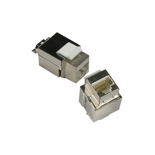 Shielded Cat 6a Keystone Jack, RJ45 Female to 110 Punch Down, STP