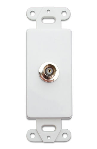 Decora Wall Plate Insert, White, BNC Coupler, BNC Female