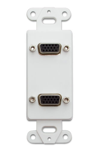 Decora Wall Plate Insert, White, Dual XLR Female to Solder Type