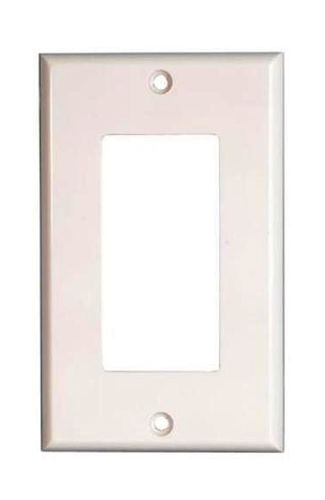 Decora Wall Plate, White, 1 Hole, Single Gang