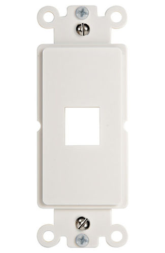 Decora Wall Plate Insert, White, 1 Keystone Jack, Single Gang