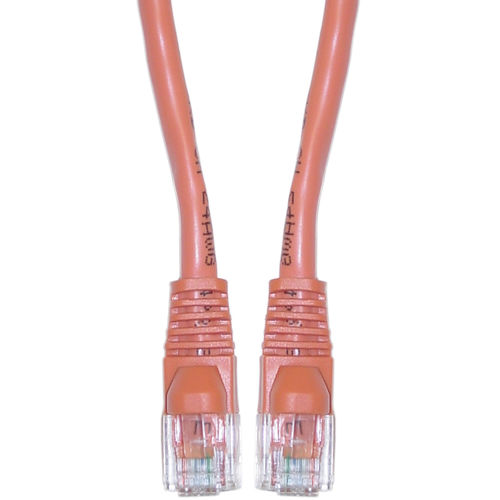 Cat 6 Orange Ethernet Crossover Cable, Snagless / Molded Boot, 5 foot