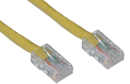 Cat 6 Yellow Ethernet Patch Cable, Bootless, 5 foot