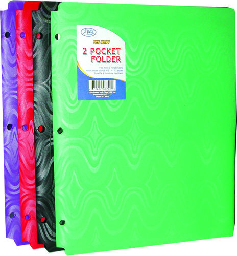 Two Pocket Plastic Folders - 9.5"" x 11.5"" Case Pack 48