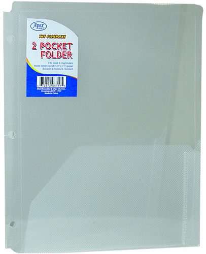 Two Pocket Plastic Folders - "" Snap In"" - 9.5"" x 11.5"" Case Pack 50