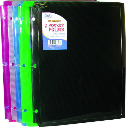 Two Pocket Plastic Folders - 9.5"" x 11.5"" Case Pack 50