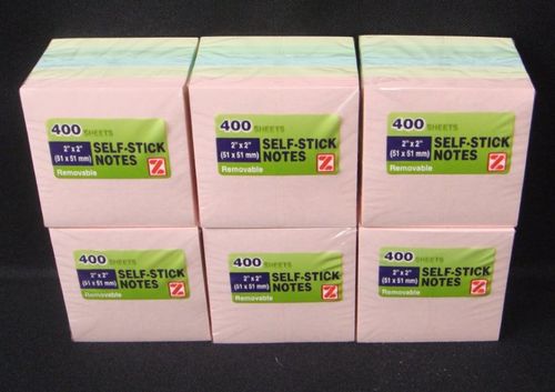 Sticky Notes - Self Repositionable Notes 400 Sheets 2""X2"" Case Pack 144