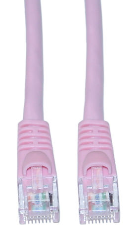 Cat 6 Pink Ethernet Patch Cable, Snagless / Molded Boot, 3 foot