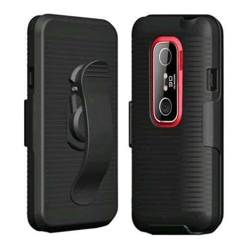 Wireless Solutions Shell Case/Holster Combo for HTC EVO 3D - Black