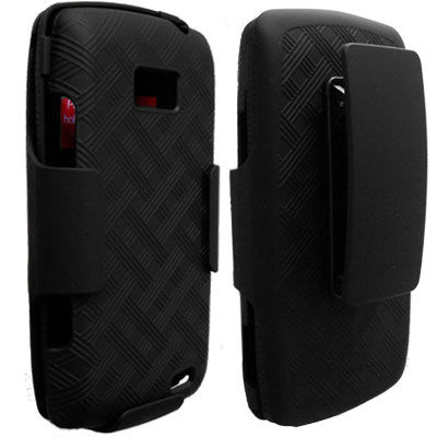 Verizon Rubberized Shell & Holster Combo for LG Ally VS740 - Black (LGVS740HOC)