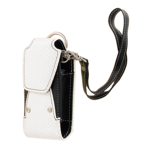 Xentris Universal Slim Fashion Rugged Pouch with Wrist Strap (White & Black)