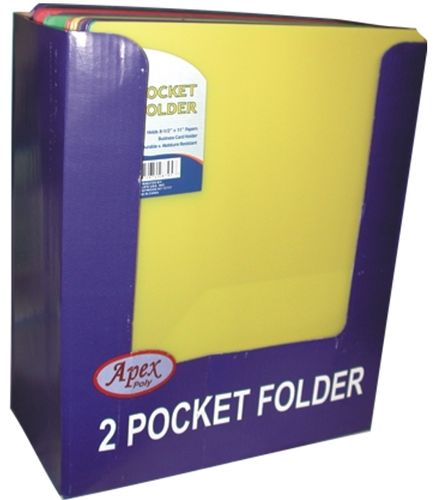 Two Pocket Plastic Folders - 9.5"" x 11.5"" Case Pack 72