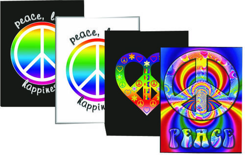 Two Pocket Folders - Printed Peace/Love - 9.25"" x 11.25"" Case Pack 48