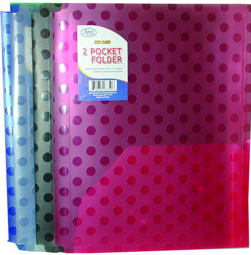 Two Pocket Plastic Folders - 9.5"" x 11.5"" Case Pack 48