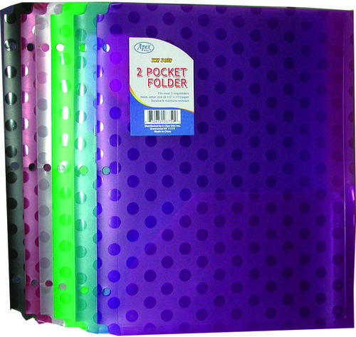 Two Pocket Plastic Folders - 9.5"" x 11.5"" Case Pack 48