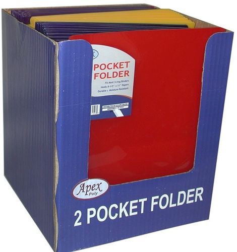 Two Pocket Plastic Folders - ""Snap In"" - 9.5"" x 11.5"" Case Pack 48