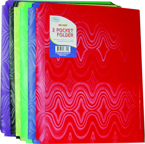 Two Pocket Plastic Folders - 9.5"" x 11.5"" Case Pack 48