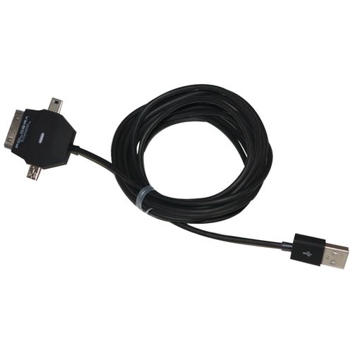 POLDERA CC9TRI-BLK Candi Cord Tri-Connector, 9ft (Black)