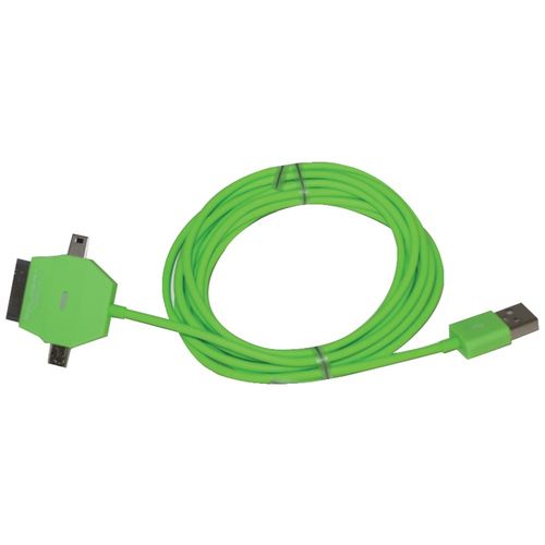 POLDERA CC9TRI-LIM Candi Cord Tri-Connector, 9ft (Lime)