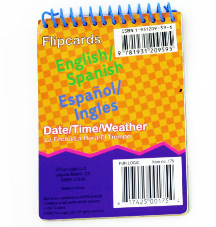 English/Spanish Flipcards: Date/Time/Weather Case Pack 12