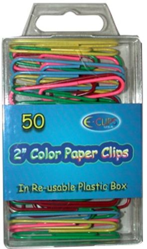 2"" Color paper clips 50 count Case Pack 48