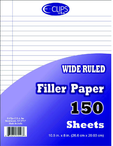 Binder Filler Paper - 150 sheets - WR-10.5"" x 8"" Case Pack 48