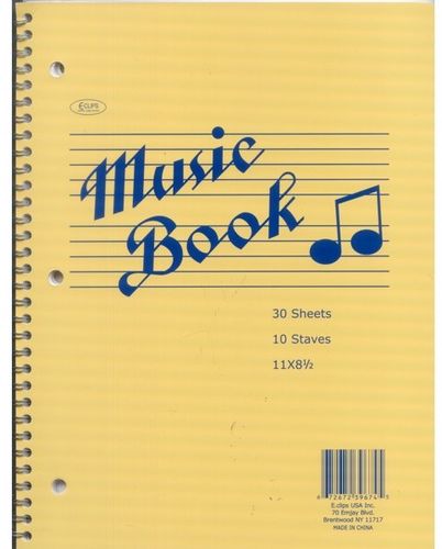 Music Note Book - 11"" x 8.5"" Case Pack 60