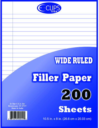 Binder Filler Paper - 200 sheets - WR-10.5"" x 8"" Case Pack 36