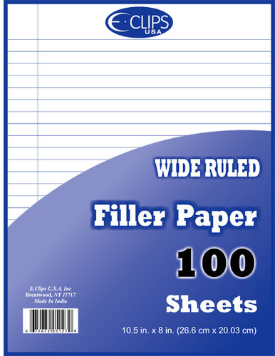 Quadruled Filler Paper - 100 sheets- 10.5"" x 8"" Case Pack 48