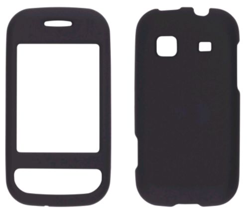 Sprint Two piece Soft Touch Snap-On Case for Samsung Trender SPH-M380 - Black