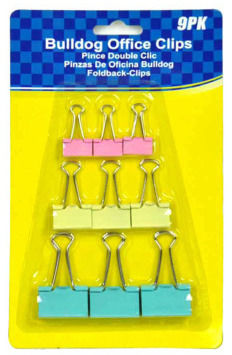 9-Pack Assorted Bulldog Clips Case Pack 24