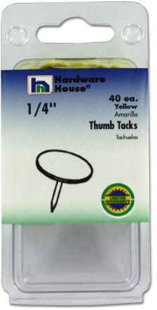 40-Pack Yellow Thumb Tacks Case Pack 20