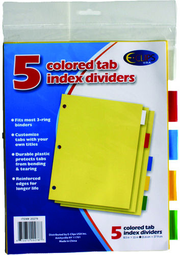 Index Dividers Case Pack 72