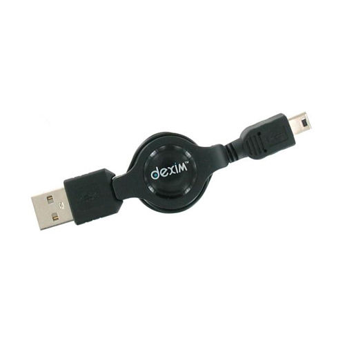 Dexim Retractable Universal Mini USB Data Cable (HTC, BlackBerry, Audiovox)