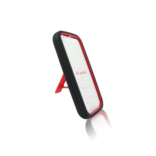 For Samsung I9500 (Galaxy S4) Black + Red Robotic Case