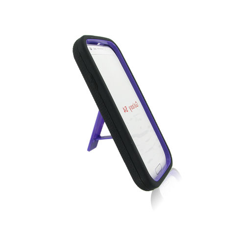 For Samsung I9500 (Galaxy S4) Black + Purple Robotic Case