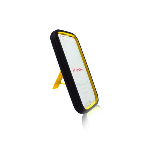 For Samsung I9500 (Galaxy S4) Black + Yellow Robotic Case
