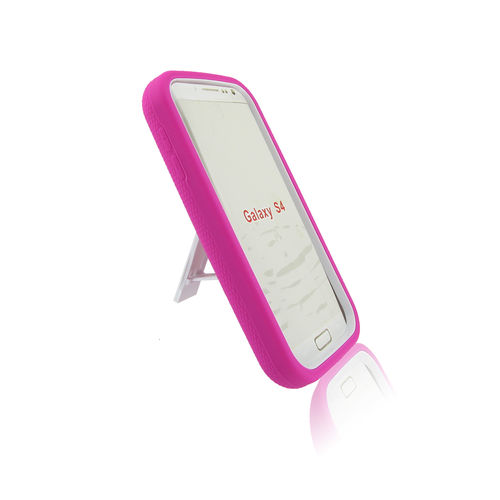 For Samsung I9500 (Galaxy S4) Hot Pink + White Robotic Case