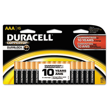 CopperTop Alkaline Batteries with Duralock Power Preserve Technology, AAA, 16/Pk