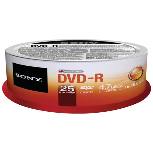 SONY 25DMR47SPM DVD-Rs, 25-ct Spindle