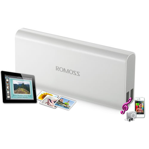 Romoss 10400mAh Portable charger dual USB external battery pack backup power bank White