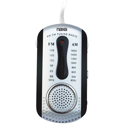 NAXA NR721BK AM/FM Mini Pocket Radio with Speaker (Black)