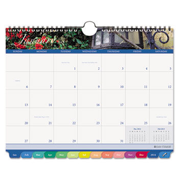 Garden Path Tabbed Monthly Wall Calendar, 11 x 8-1/2, 2014